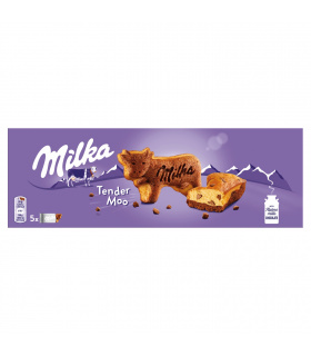 Milka Tender Moo Ciastko biszkoptowe z kawałkami czekolady mlecznej 140 g (5 sztuk)