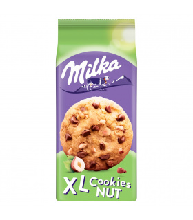 Milka XL Cookies Nuts Ciastka z kawałkami czekolady mlecznej i orzechami 184 g