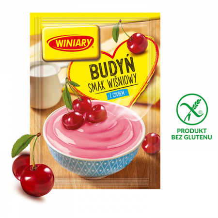 Winiary Budyń z cukrem smak wiśniowy 60 g