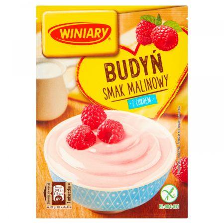 Winiary Budyń z cukrem smak malinowy 60 g