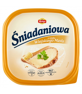 Bielmar Śniadaniowa Margaryna półtłusta o smaku wiejskiego masła 450 g