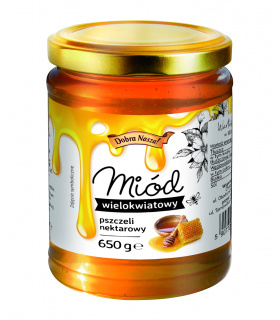 Dobra Nasza! Miód wielokwiatowy pszczeli nektarowy 650 g