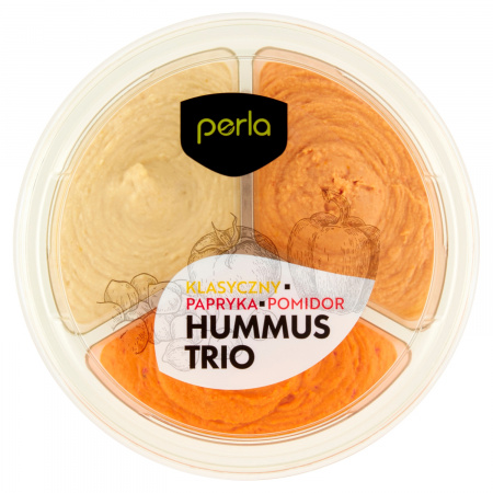 Perla Hummus Trio klasyczny papryka pomidor 210 g