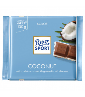 Ritter Sport Czekolada mleczna nadziewana kremem mleczno-kokosowym 100 g