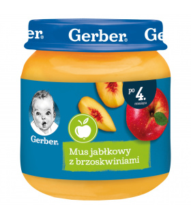 Gerber Mus jabłkowy z brzoskwiniami dla niemowląt po 4. miesiącu 125 g