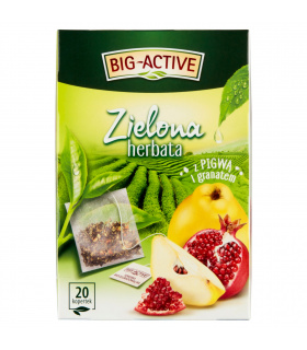 Big-Active Zielona herbata z pigwą i granatem 34 g (20 x 1,7 g)