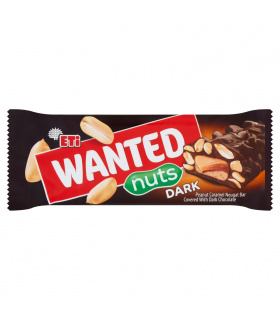 Eti Wanted Baton nugatowy z orzeszkami ziemnymi i karmelem pokryty czekoladą deserową 45 g