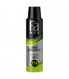 Fa Men Sport Energy Boost 72h Antyperspirant w sprayu o pobudzającym zapachu imbiru i cytryny 150 ml