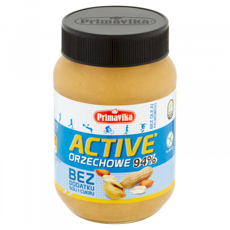 Primavika Active Pasta orzechowa bez dodatku soli i cukru 470 g