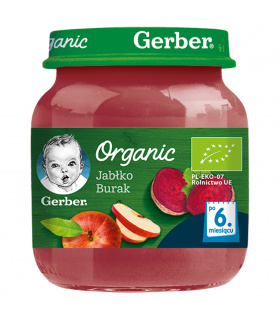 Gerber Organic Jabłko burak dla niemowląt po 6. miesiącu 125 g