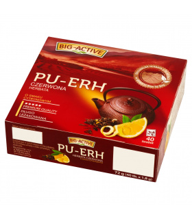 Big-Active Pu-Erh Herbata czerwona o smaku cytrynowym 72 g (40 torebek)