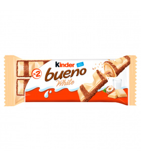 Kinder Bueno White Wafel w białej czekoladzie z mleczno-orzechowym nadzieniem 39 g (2 sztuki)