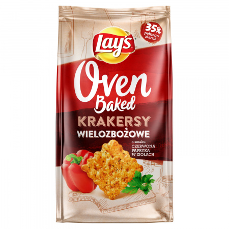 Lay's Oven Baked Krakersy wielozbożowe o smaku czerwona papryka w ziołach 80 g