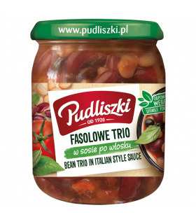 Pudliszki Fasolowe trio w sosie po włosku 500 g