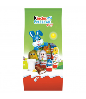 Kinder Chocolate Happy Figurki z mlecznej czekolady z mlecznym nadzieniem 102 g (12 sztuk)