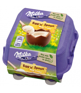 Milka Egg 'n' Spoon Milk Creme Czekolada mleczna 136 g (4 x 34 g)