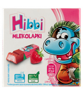 Hibbi Mlekoladki Batoniki mleczne z nadzieniem o smaku jogurtowo-truskawkowym 50 g