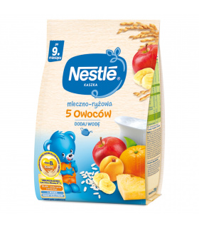 Nestlé Kaszka mleczno-ryżowa 5 owoców dla niemowląt po 9. miesiącu 230 g