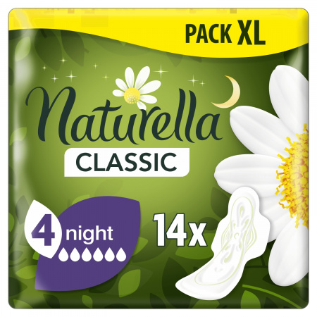 Naturella Classic Night Camomile Podpaski ze skrzydełkami x14