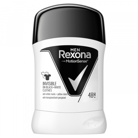 Rexona Men Invisible Black + White Antyperspirant w sztyfcie dla mężczyzn 50 ml