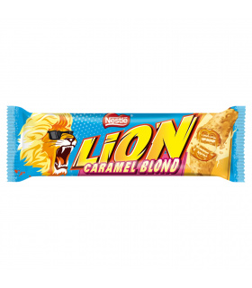 Lion Caramel Blond Nadziewany wafel z karmelem i płatkami pszennymi w polewie z karmelem 40 g