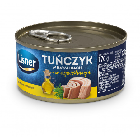 Lisner Tuńczyk w kawałkach w oleju roślinnym 170 g