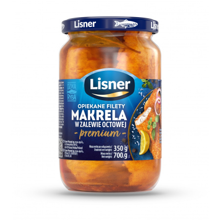 Lisner Makrela opiekane filety Premium w zalewie octowej 700 g