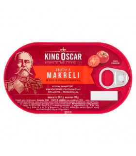 King Oscar Filety z makreli w sosie pomidorowym 160 g