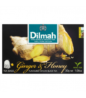 Dilmah Cejlońska czarna herbata z aromatem imbiru i miodu 30 g (20 torebek)