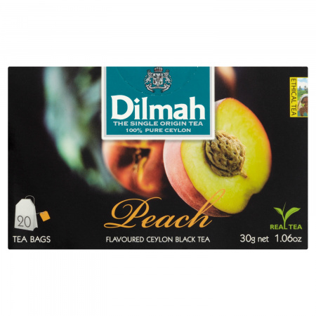 Dilmah Cejlońska czarna herbata z aromatem brzoskwini 30 g (20 torebek)