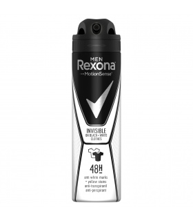 Rexona Men Invisible Black + White Antyperspirant w aerozolu dla mężczyzn 150 ml
