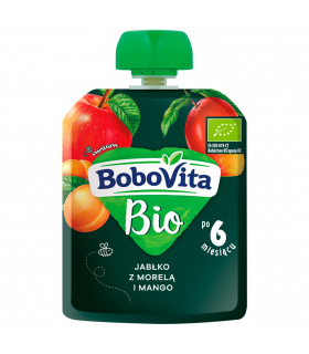 BoboVita Bio Jabłko z morelą i mango po 6 miesiącu 80 g