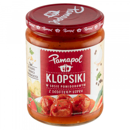 Pamapol Klopsiki w sosie pomidorowym z dodatkiem kopru 500 g