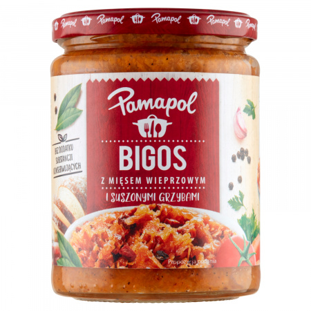 Pamapol Bigos z mięsem wieprzowym i suszonymi grzybami 500 g