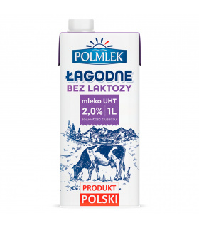 Polmlek Łagodne Mleko UHT bez laktozy 2% 1 l