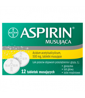 Aspirin Musująca Lek przeciw objawom przeziębienia i grypy 12 sztuk
