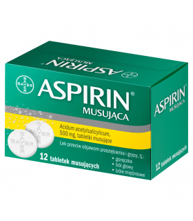 Aspirin Musująca Lek przeciw objawom przeziębienia i grypy 12 sztuk