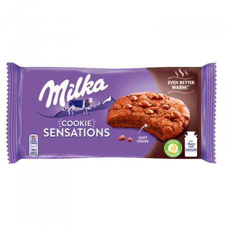 Milka Sensations Ciastka kakaowe z kawałkami czekolady mlecznej 156 g